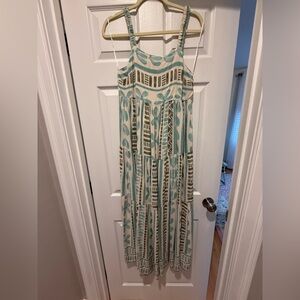 Green and Cream Maxi Sundress